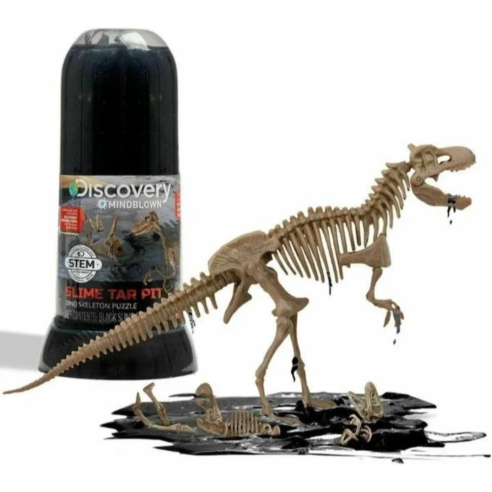 Discovery Mindblown Slime Tar Pit Tube Velociraptor Dino 3D Skeleton Puzzle - Picture 1 of 8